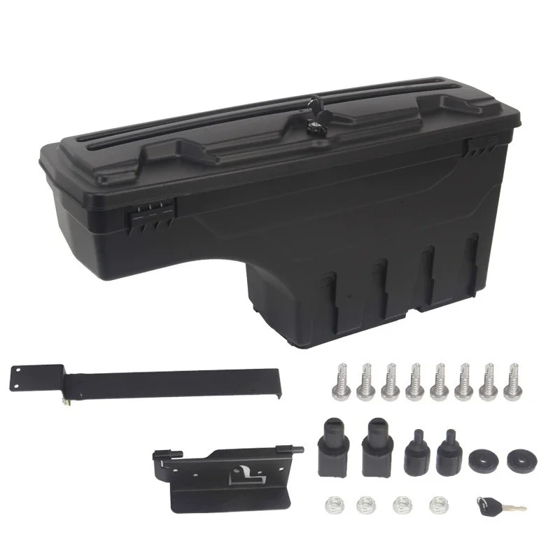 High Quality 4X4 Accessories Black Sports Style Pickup Truck Bed Storage Boxes Replacement MDPE Material Rotatable Toolbox Easy