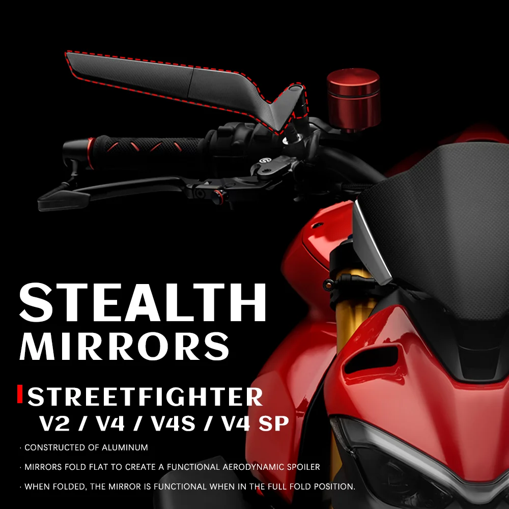 Motorcycle Stealth Mirrors for DUCATI Streetfighter V4 S Streetfighter V2 Accessories Mirror Streetfighter V4SP Streetfighter V2