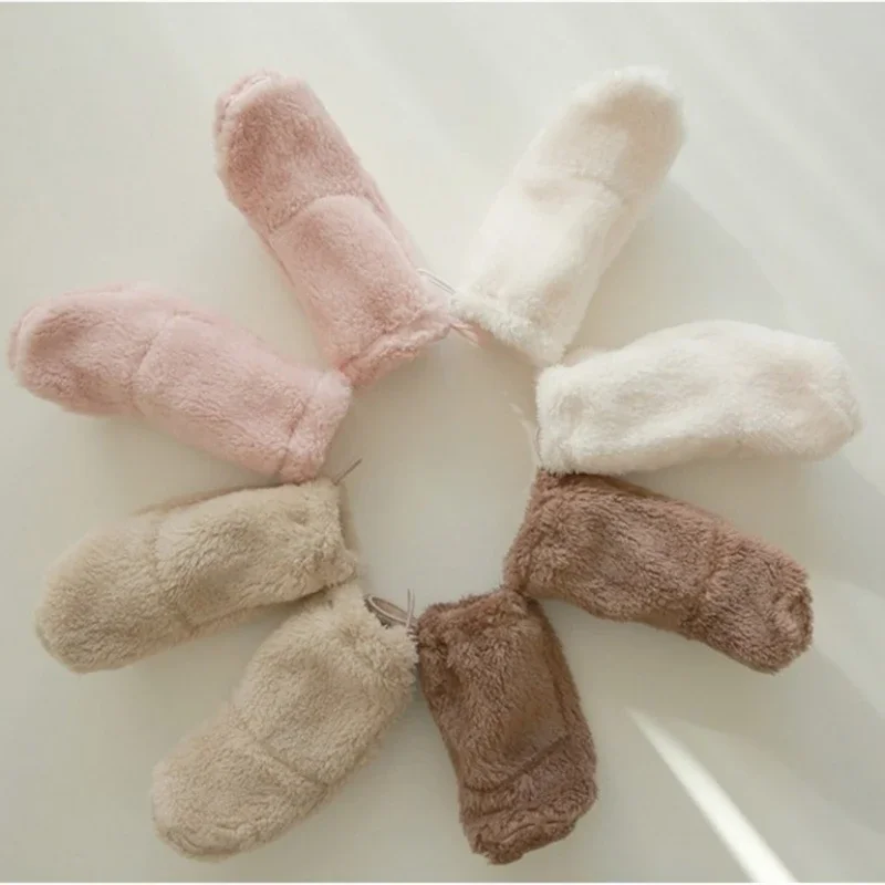 Winter Thickened Newborn Baby Warm Socks Baby Foot Warmer Infant Kids Solid Color Floor Socks Children's Sleeping Sock