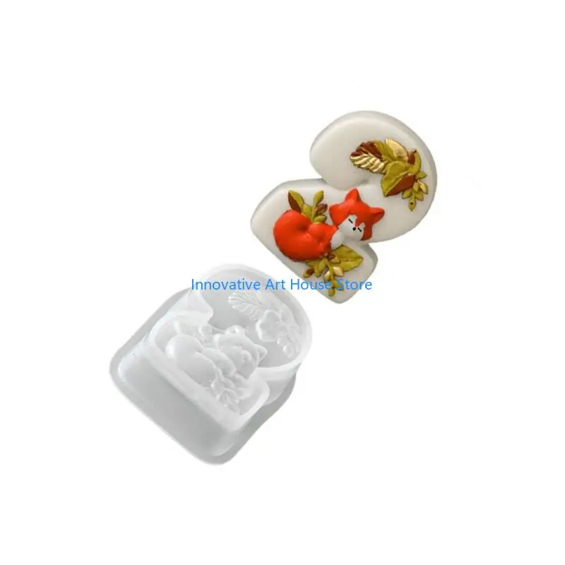 E1PC Animal Relief Casting Form with Raised Numeral Design, Flexible Body for Handmade Projects
