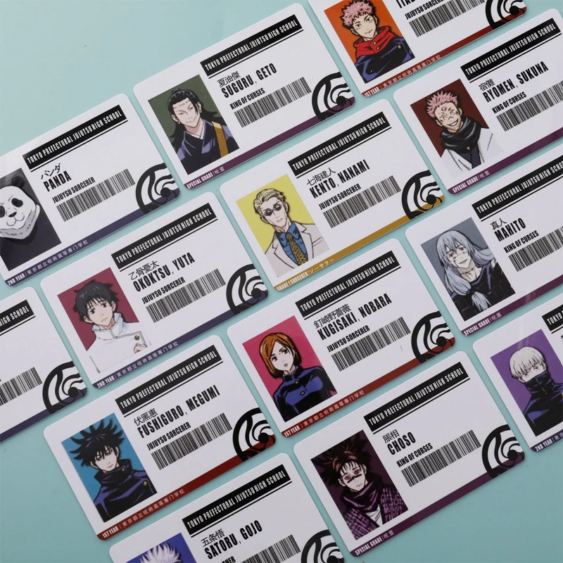 Japanese Anime Jujutsu Kaisen Figures YUJI Megumi Gojo Yuta Student ID Card Animation PVC Name Cards For Fans Gift Cosplay