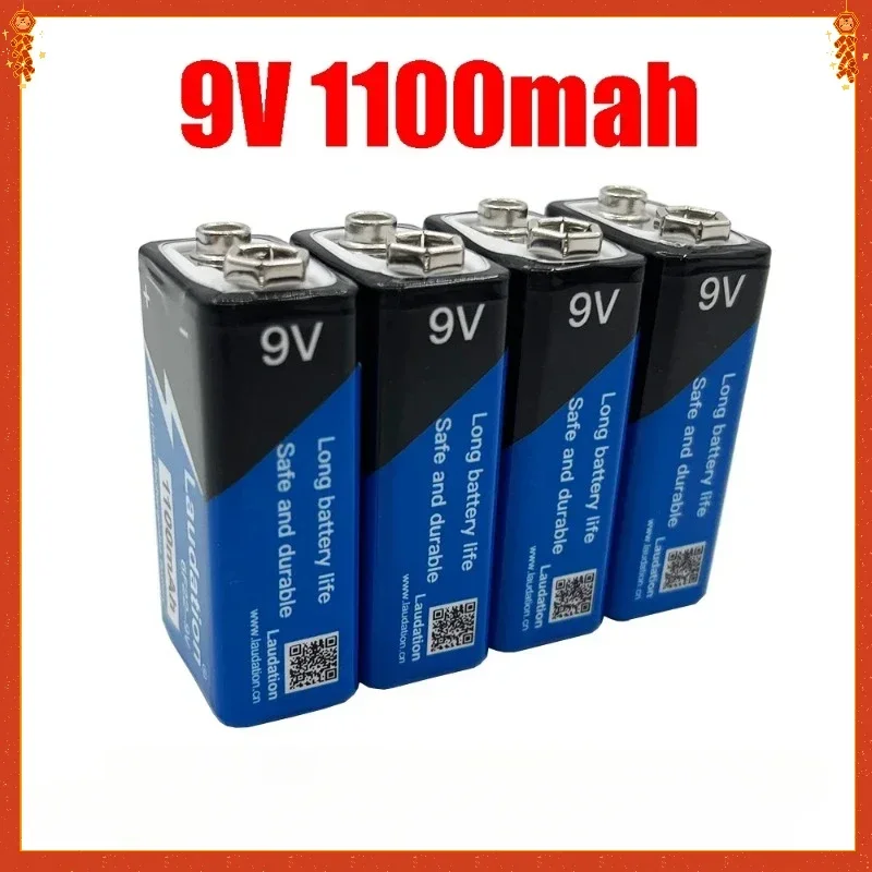 

9V Battery 1100mAh Li-ion Rechargeable Battery Type-C Battery 9V USB Lithium For Multimeter Microphone Toy