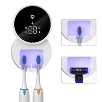 Portable UV Toothbrush Sanitizer with Heat Dryer Rechargeable Travel Toothbrush Sterilizer & Holder Smart Sensor Wall Mount