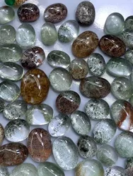 Wholesale 5pcs/pack 100% Genuine Oval Gemstone Cabochon Ring Face,Mixed size 10-20mm Ghost Quartz Crystal BeadFor Jewelry DIY