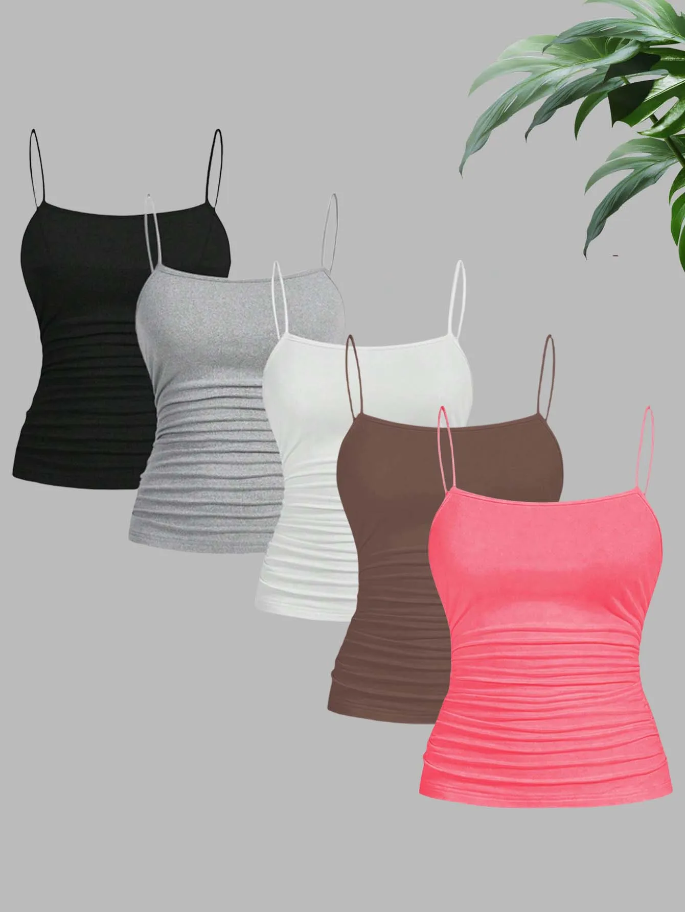 

New style fashionable trendy sexy multi-purpose solid-color backless women's dress top set of five pieces