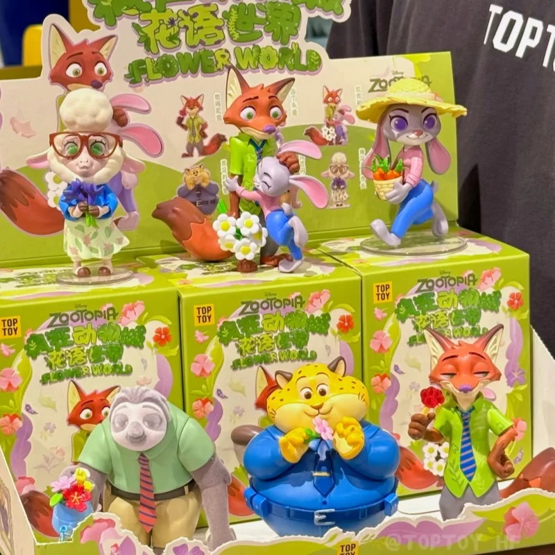 Miniso Disney Zootopia otoño Manor serie figuras tendencia caja ciega dibujos animados lindo Nick Anime figura juguetes decoración ornamento regalos