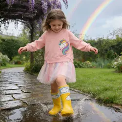 New Unicorn Girls Dress Autumn Spring Children Clothing Cotton Toddler Costume Birthday Party Kids Casual Princess Mesh Dress