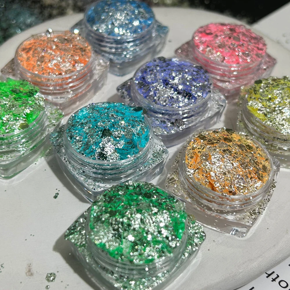 

9 Colors High Visibility Super Flash Powder Sequin Nail Art Decoration Ultrathin Irregular Manicure Accessory Diy Handmade Toy
