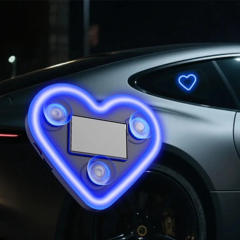 RGB Car solar triangle window heart shaped light emitting heart-shaped atmosphere light LED Ambient light