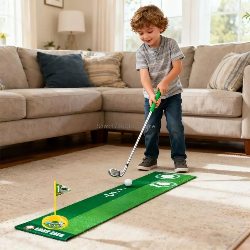 ชุดเล่นกอล์ฟสำหรับเด็กพลาสติกถาวรภายในของเล่นกีฬาพร้อมกิจกรรมผู้ปกครองเด็กโพสต์แบบยืดหดได้