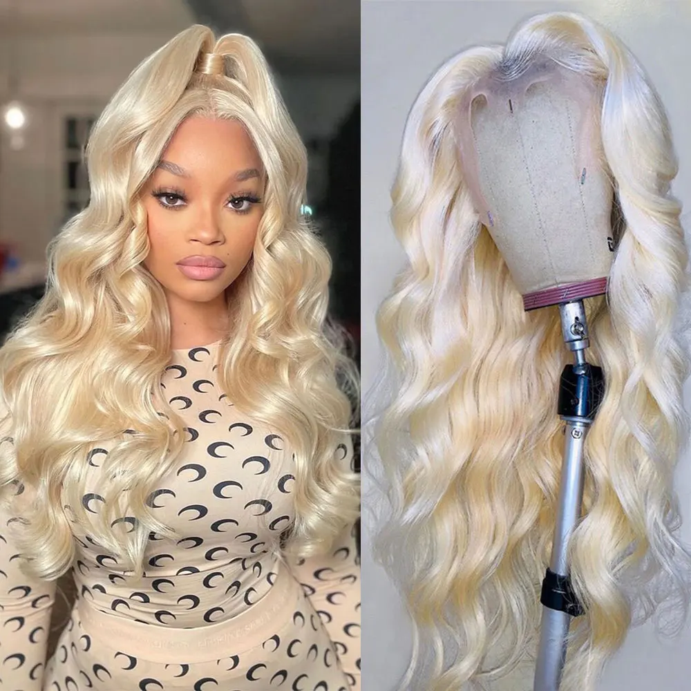 34 36 Inch Blonde 613 Body Wave 13x4 Lace Front Wig Pre Plucked HD Transparent Lace Frontal Wigs For Women Colored Human Hair