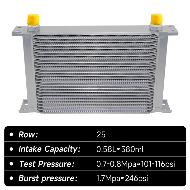 25/28/30 Row Universal Alloy AN10 Oil Cooler Engine Transmission 10-AN Oil Cooler Cooling System