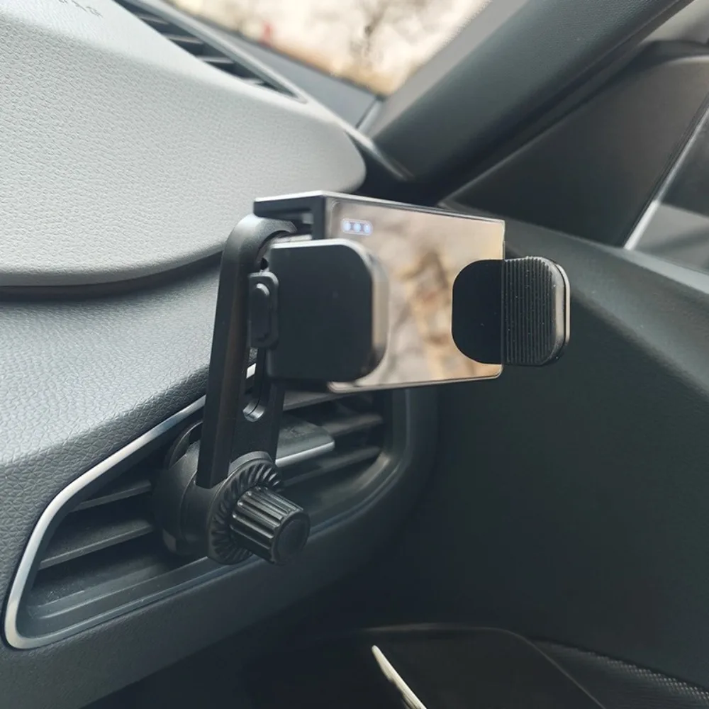Solar Car Phone Vent Mount Metal Hook Air Outlet Navigation Holder Interior Decoration Accessory