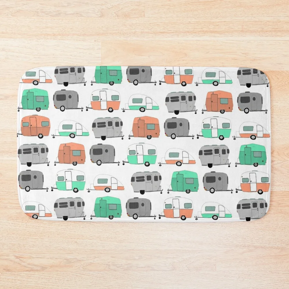 

Vintage Caravan Pattern Bath Mat Anti-Slip Carpet Carpet Bathrooms Bathroom Use Mat