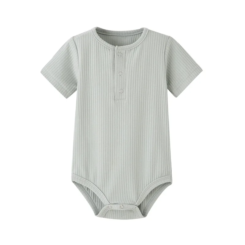 Summper Newborn Kid baby Boys Girls Clothes Solid Romper Minimalist Cotton Jumpsuit Short Sleeve Baby Outfit Bodysuit 0-24M