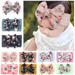 3Pcs Baby Headbands Cute Flower Print Elastic Girls Hair Bands Infant Toddler Turban Baby Hair Accessories