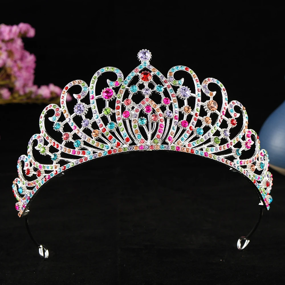 Upscale Crystal Gem Crown ornaments Fashionable Noble Banquet Wedding Women's hair accessories