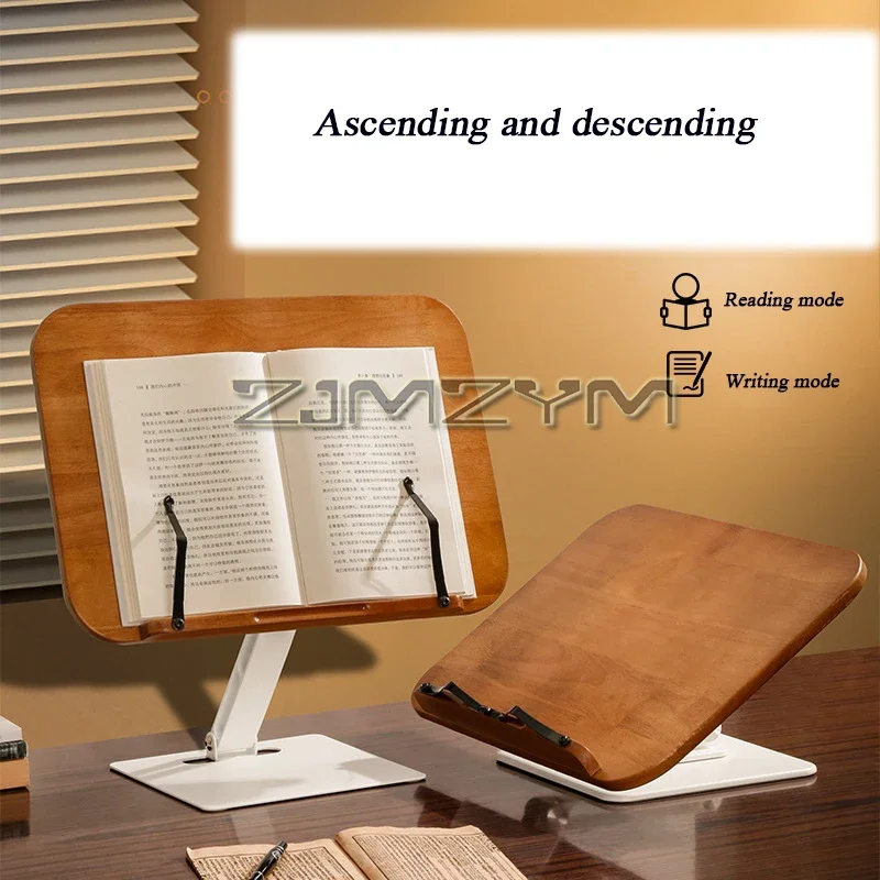 Adjustable Wooden Reading Shelves Multifunctional Desktop Lifting Bracket with Round Ends And Rounded Edges