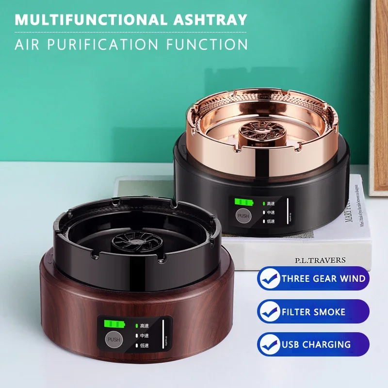 For 3000mAh Air Purifier Ashtray Smart Anti Second-hand Smoke Automatic Smoke Removal Ashtray Smoking Tools for Car Home Office