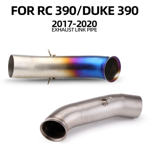 Imagen 1 del producto Para DUKE RC 390 RC390 DUKE390 2017-2020 escape de motocicleta modificar tubo de enlace medio inoxidable interfaz de 51mm conectar tubo silenciador