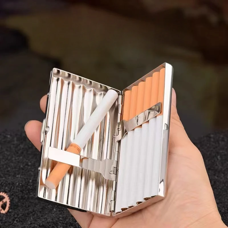 Cigarette Boxes of 10 , 12 , 16 , 20 Cigarettes, Personalized and Creative Ultra-thin Portable Brass Cigarette Box
