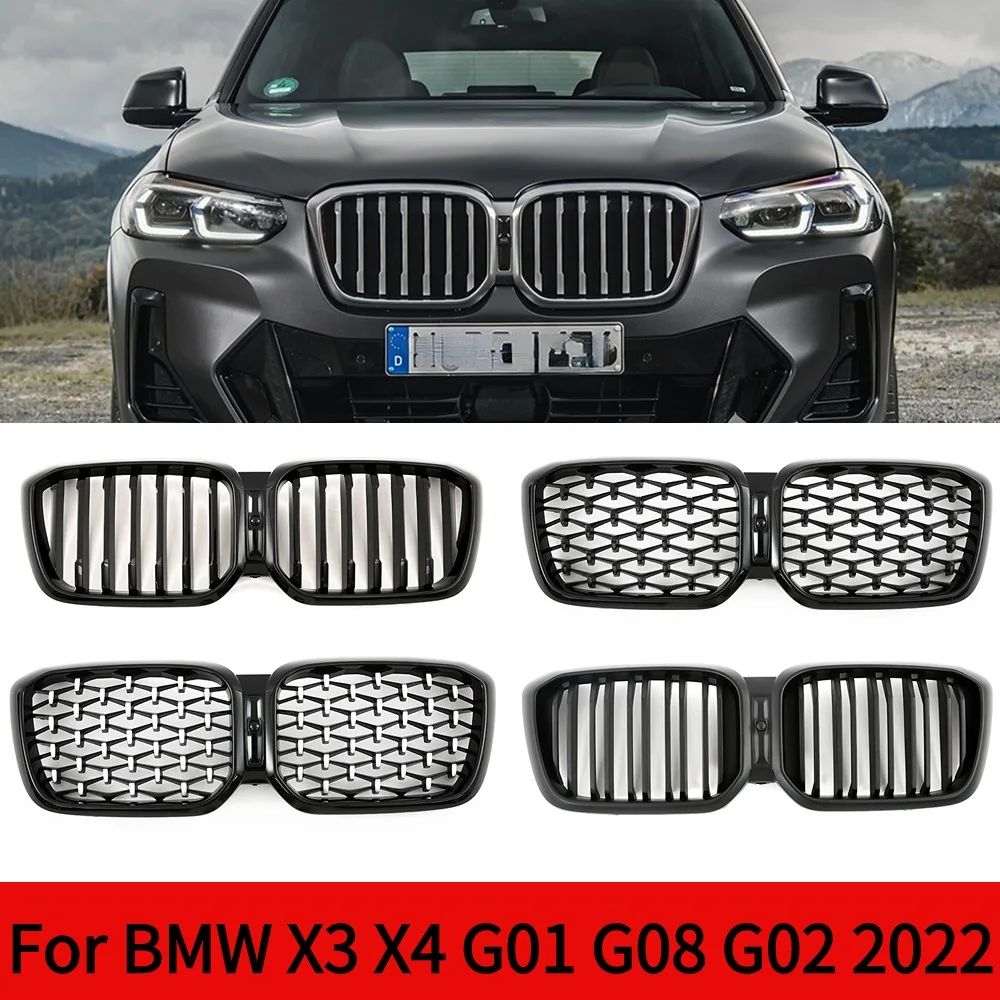 for BMW X3 G01 G08 / X4 G02 2022-IN Car Front Bumper Grill   SDrive20i XDrive20i M40i Sports Kidney Grille Auto Accessories