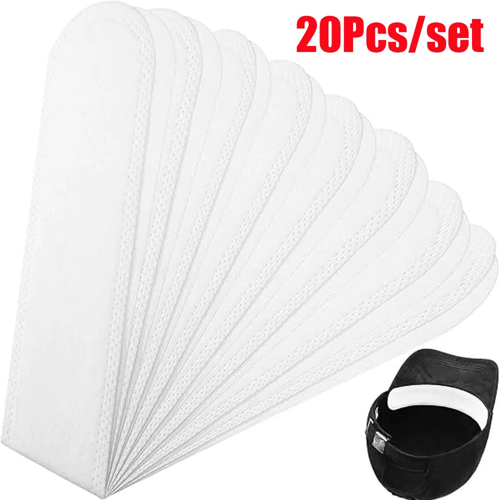 20Pcs Hat Sweat Absorber Stickers Summer Cap Liner Bands Sweatband Visor Hats Size Reducer Adhesive Sweat Absorbing Pads