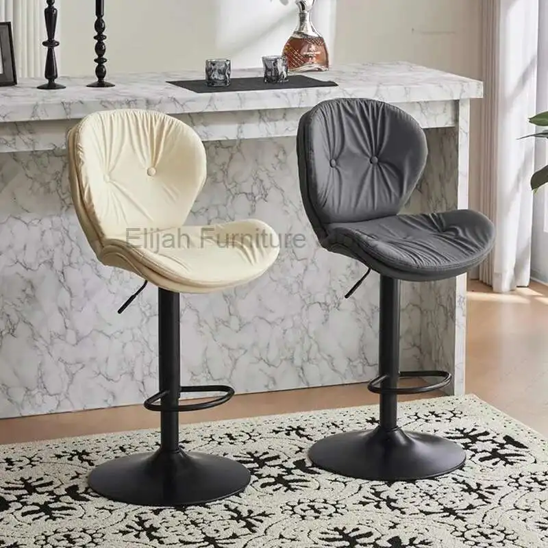 

Nordic PU-leather Bar Chairs Modern Relax Luxury Reception Bar Chairs Adjustable Minimalist Design Bar Furniture Cadeiras LLBC
