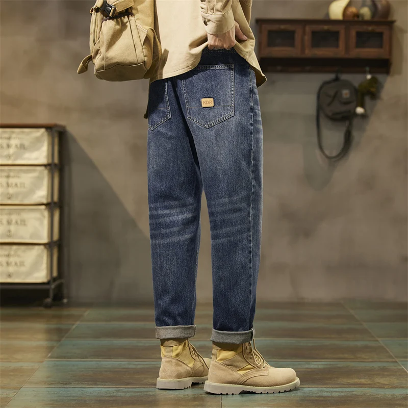 Pantalones vaqueros holgados para hombre, ropa informal, versátil, a la moda, para primavera y verano, 2024
