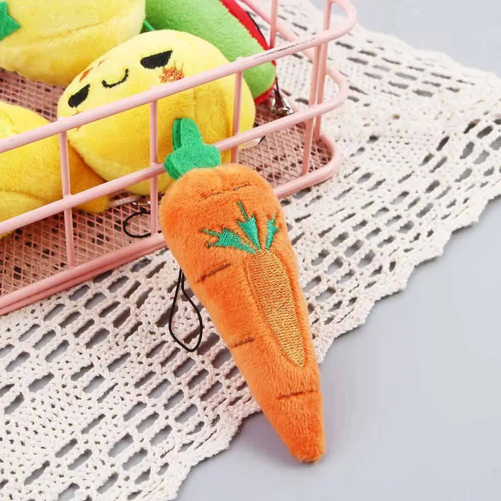 School Gift 6cm Stuffed Key Rings Plush Pendant Key Holder Plush Keychain Vegetable Plush Toy Fruit Plush Toy Fruit Plush Doll