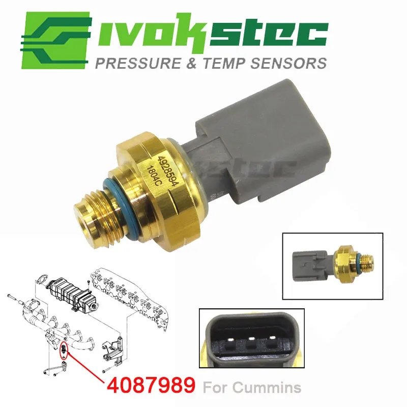 Nuevo Sensor de presión de gases de escape 4928594, apto para motor Cummins ISX ISM ISC ISL ISB ISF 2,8 3,8, 4087989 4903479 492174
