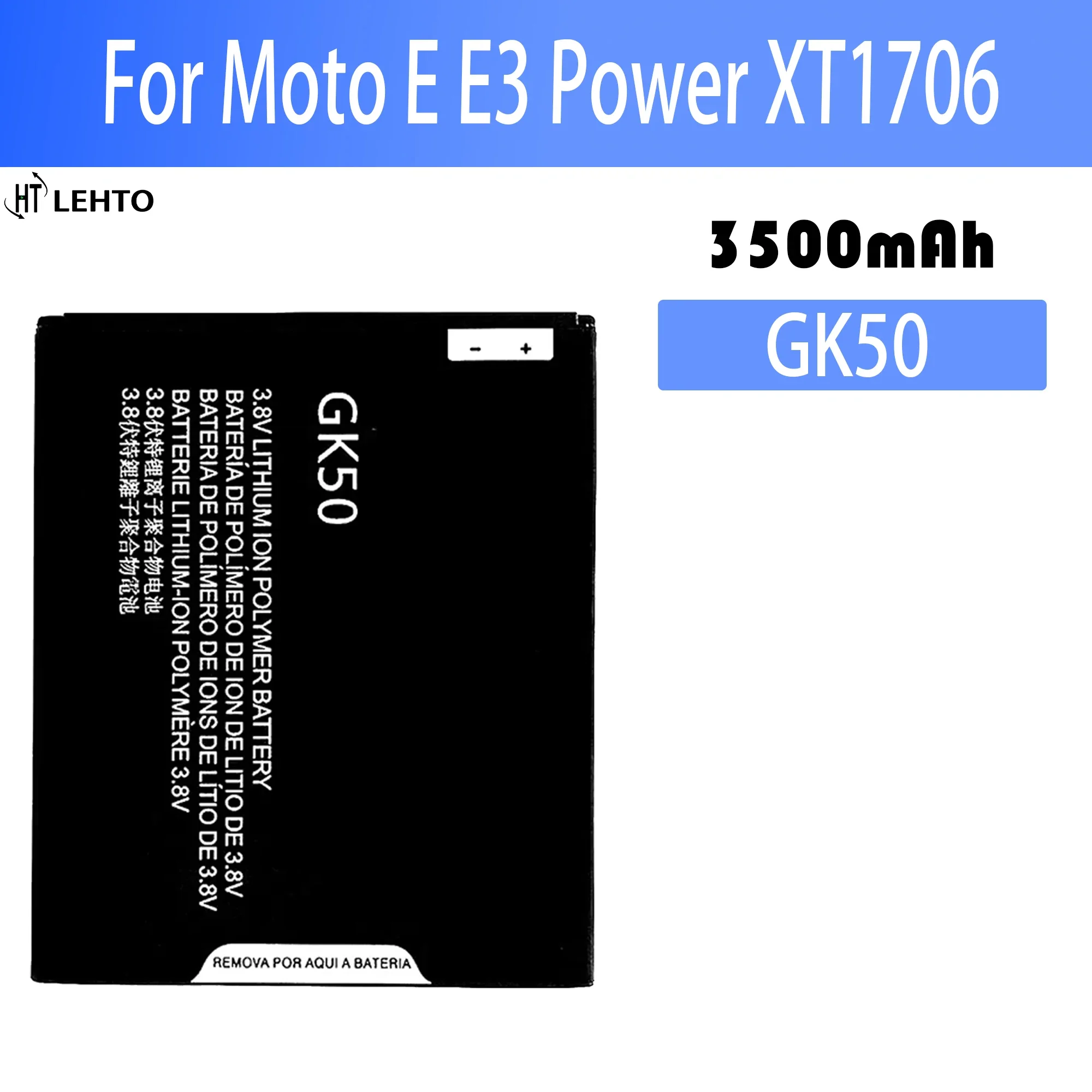 

High quality celular replacement batteries for Motorola Moto E E3 Power XT1706 GK50 3.8V 3500mAh digital batteries