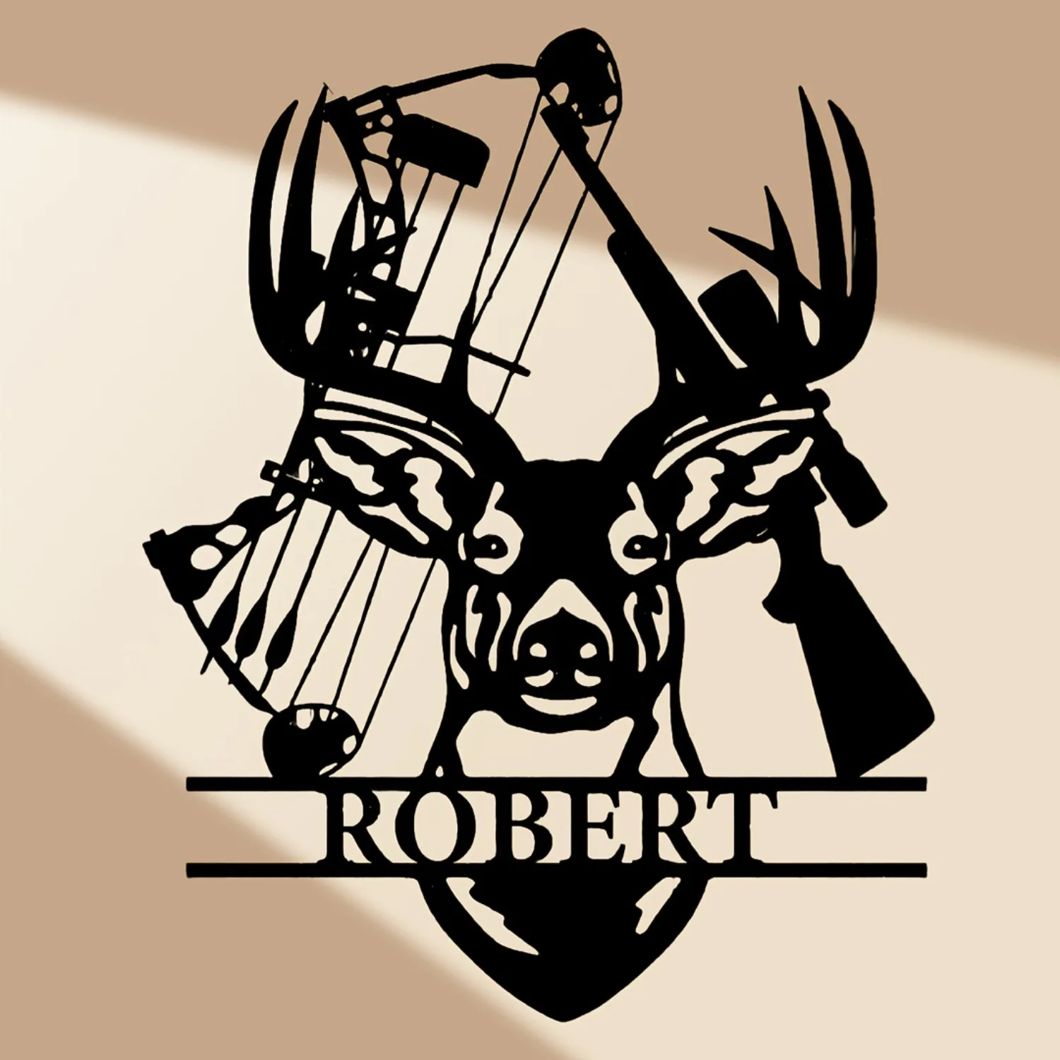 Custom Deer Hunting Metal Sign, Personalized Wall Decor for Bows & Rifles, Hunting Cabin & Outdoor Lodge Decor, Gift for Hunters