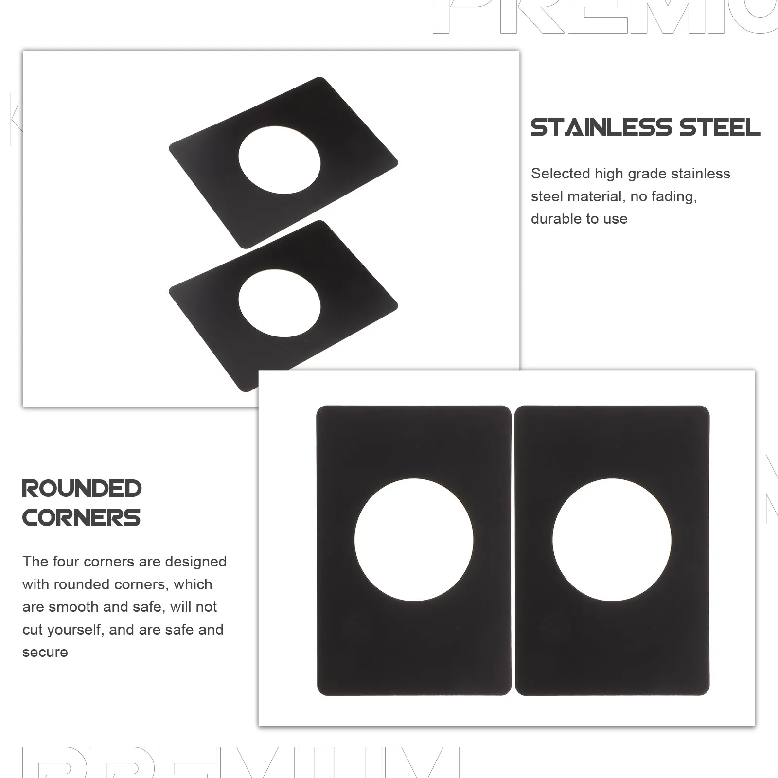 

2 шт. Усиленные дверные накладки из нержавеющей стали с матовой отделкой и закругленными углами для улучшения безопасности входной двери