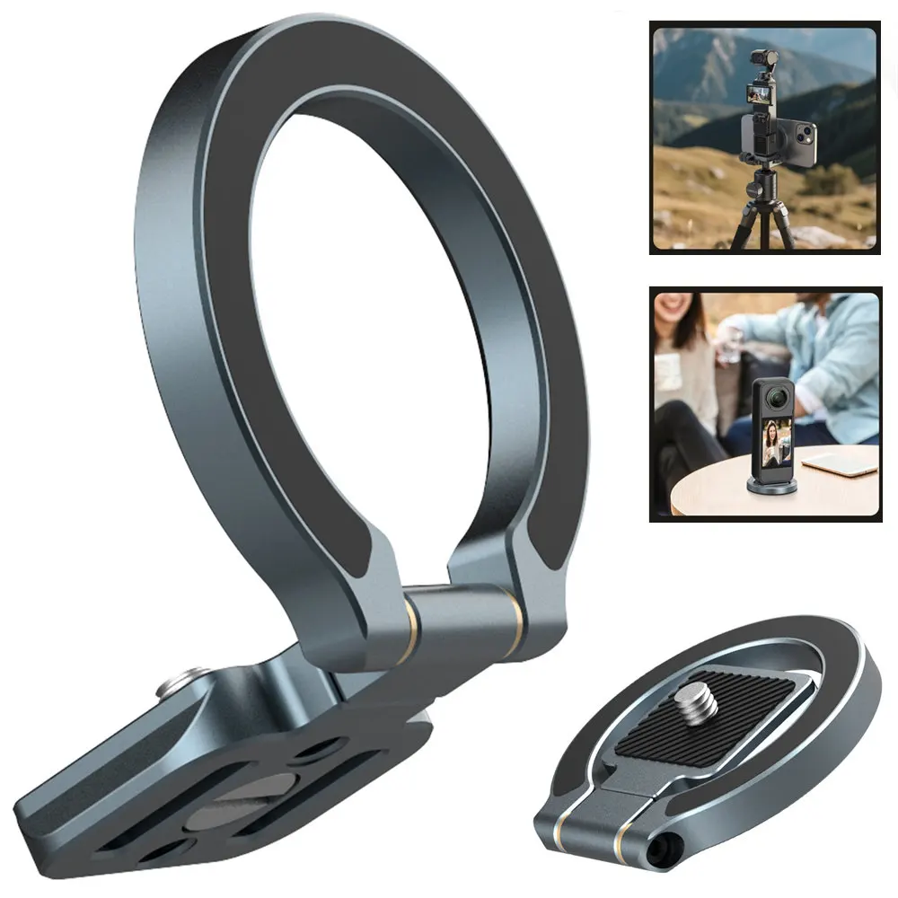 

Magnetic Mount Stand w 1/4-20 Arca-Swiss for DJI Pocket 3/ Insta360 Aluminum Magnet Expansion Phone Mount for iPhone 16 -12 Vlog