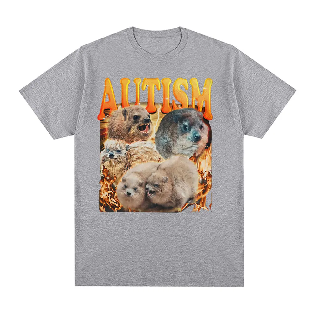 2026 Funny Tee Autism Unhinged Funny Rock Hyrax Meme Graphic T-shirts Clothing New Style Fashion Tshirt Hot Sale Clothing Y2Ktop
