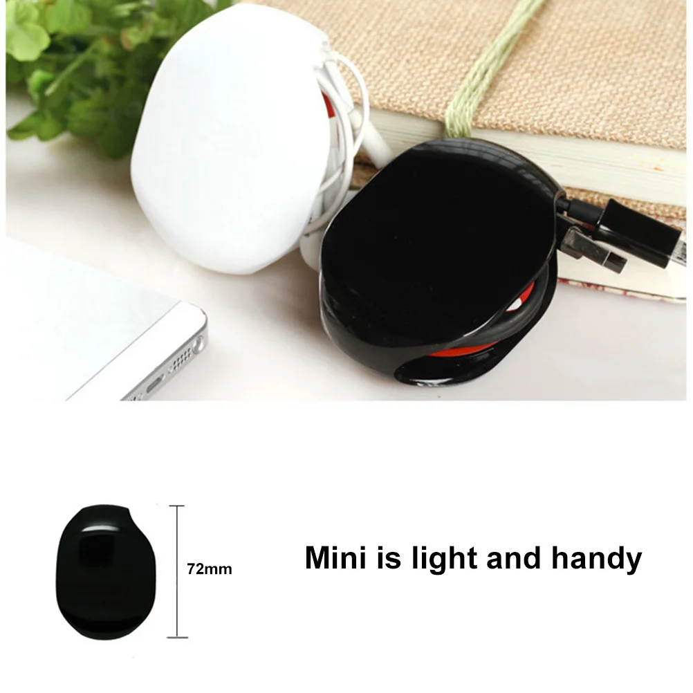 

Portable Automatic Wire Earphone Cable Organizer Durable PC ABS Material Home Travel Black Color