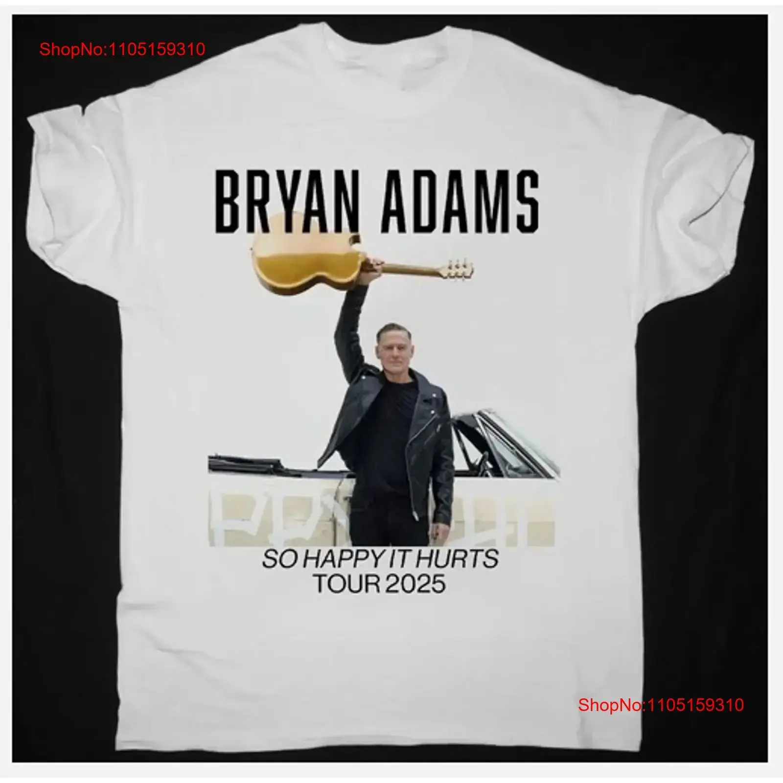 

Bryan Adams 2025 Concert Tour White All Size T Shirt vintage Washed fashion Stretched Unisex streetwear Slightly