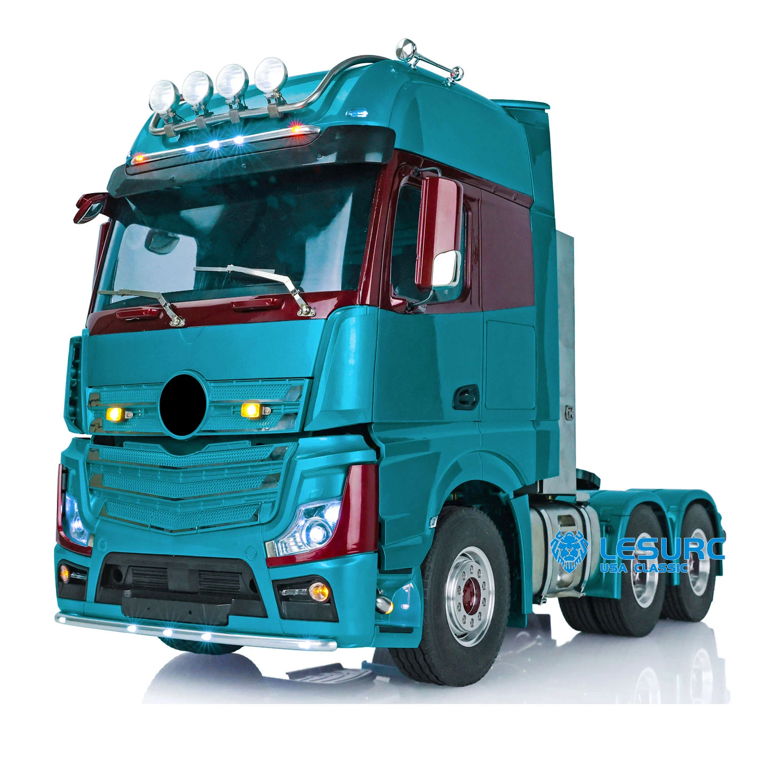 

LESU 1/14 Remote Control Tractor Trucks 6X6 Metal Chassis Painted Blue Green Cab 1851 3363 Car Model W/ ESC Motor Outdoor Toys