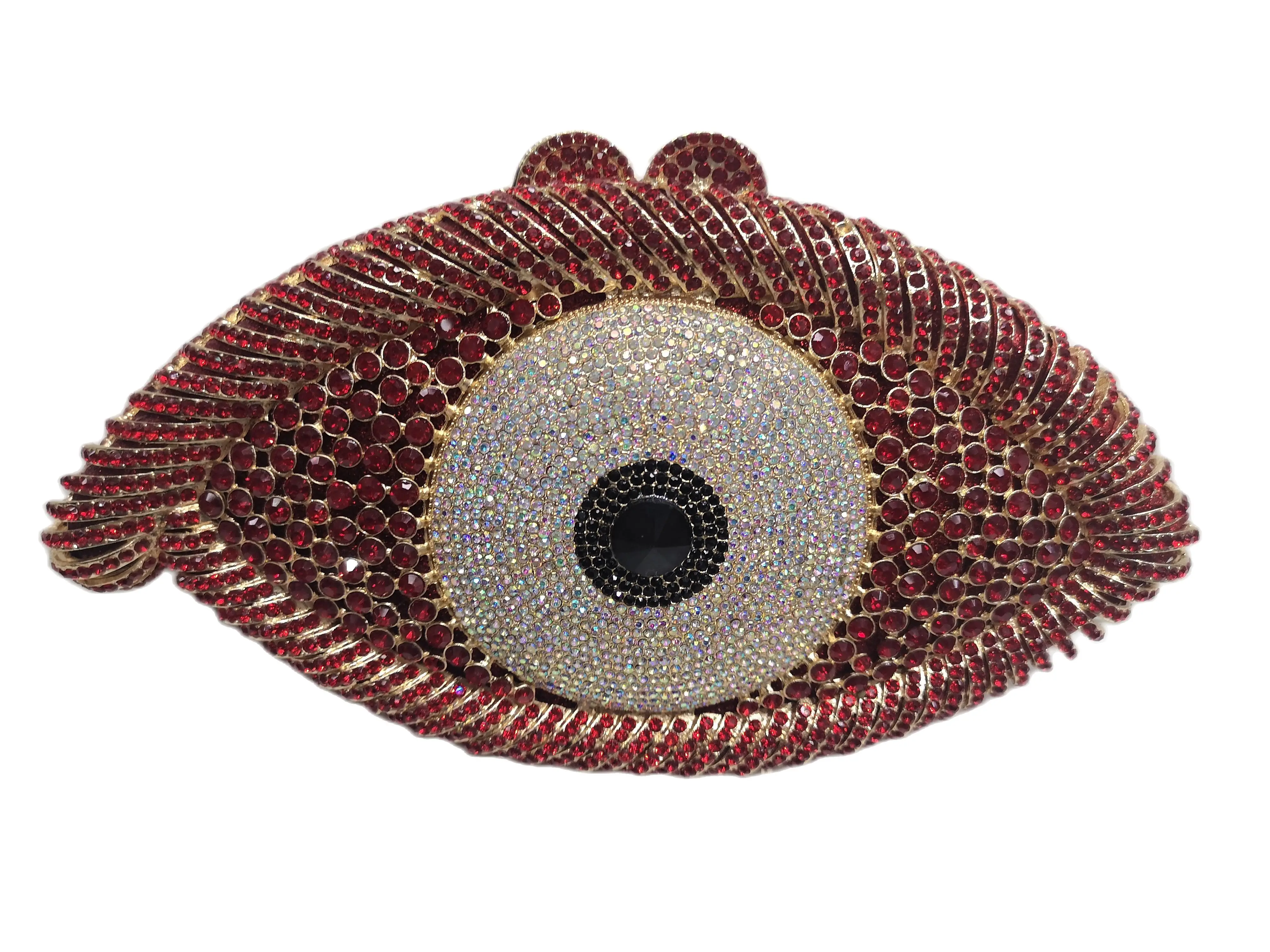 Newest Animail Designer Evil Eye Crystal Purse Women Evening Bag Gold Silver Red Party Clutch Bag Lady banquet pochette