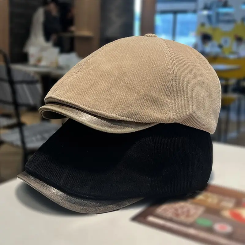 British Retro Vintage Distressed Solid Color Newsboy Cap for Women Spring Autumn Outdoor Travel Versatile Convertible Flat Hat