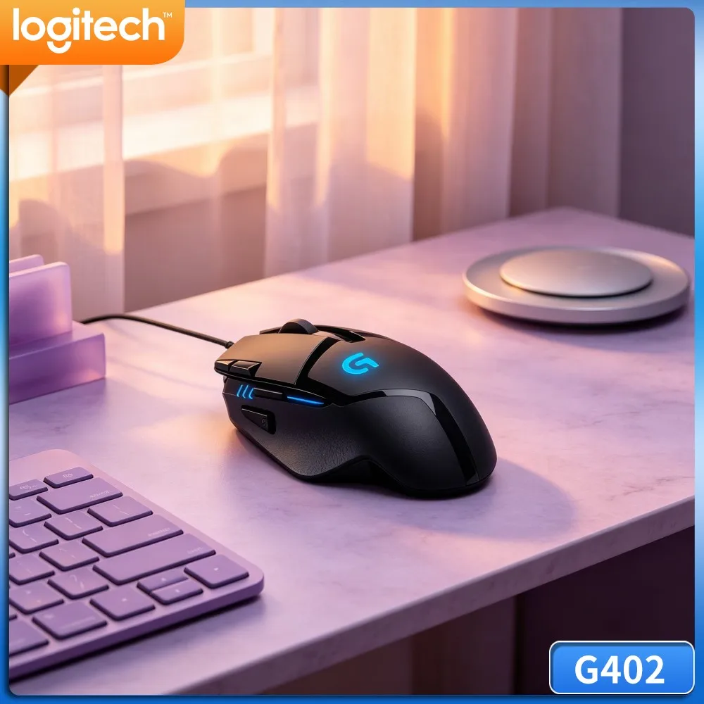 Logitech G402 USB Wired Gaming Mouse Four DPI Shift Modes 1Ms Response Comfort Ergonomic Shell For Desktop Game Setup