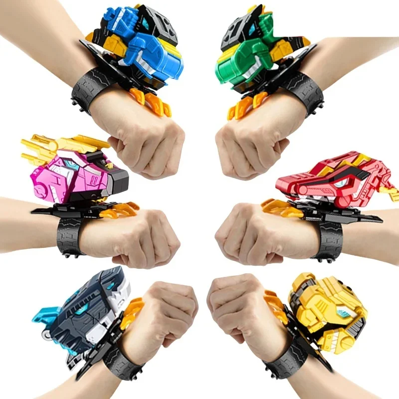 Brinquedo Genuíno Mini Robô Mecha Dinossauro Ruper com Relógio de Agente Secreto, Conjunto de Figuras de Ação com Deformação de Poder, Presentes Infantis