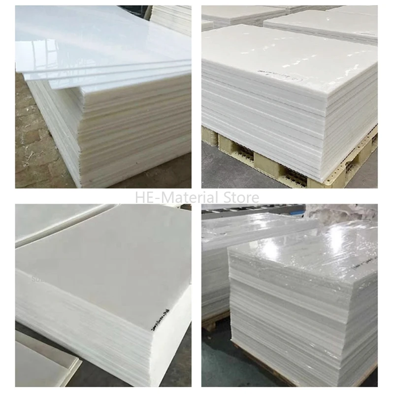 2 Buah Panjang 495Mm Nilon Putih (PA) Strip Panjang Tebal 3-20Mm Batang Persegi Plastik Tahan Aus Batang Datar Lebar 20/30/40/50-120Mm
