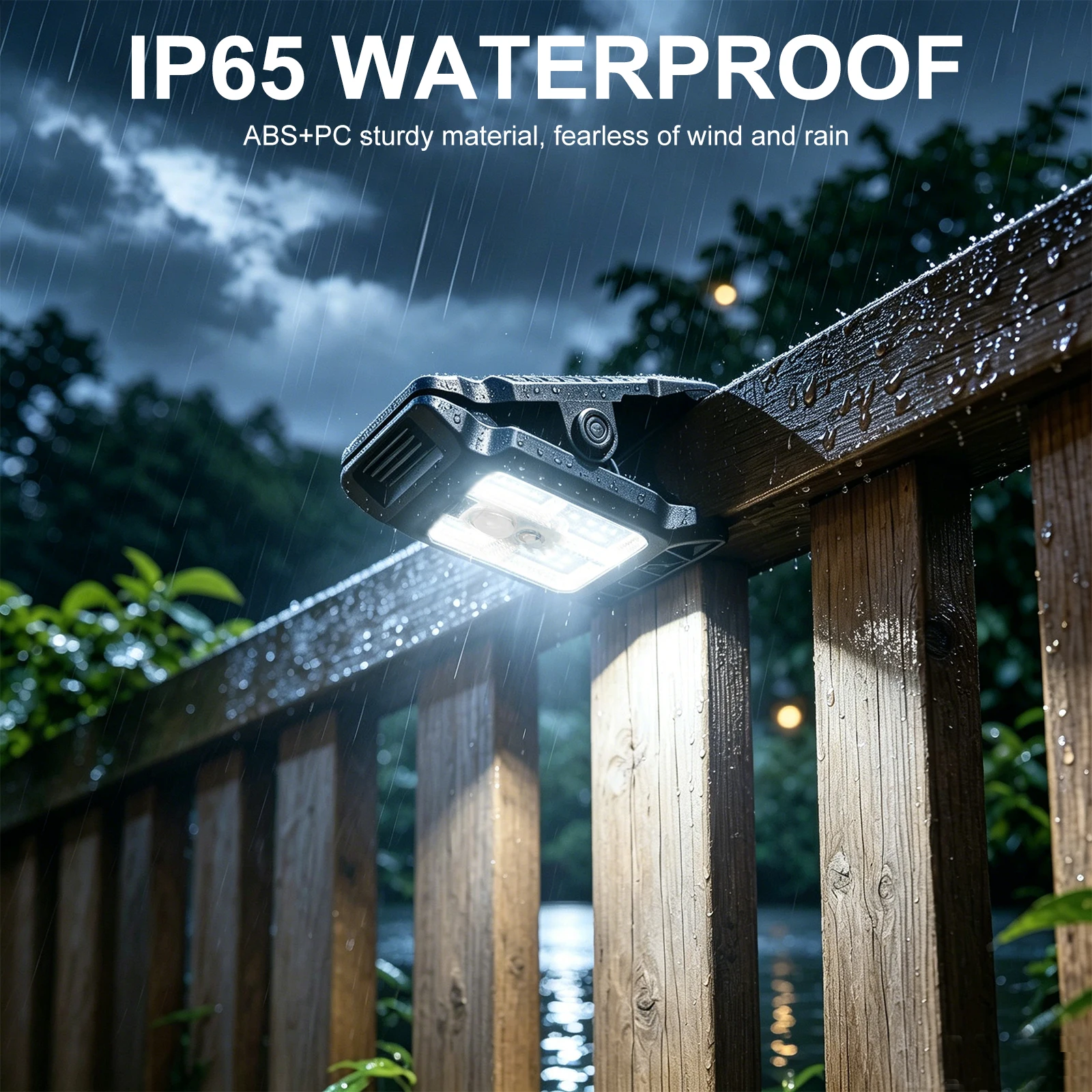 Solar Street Lights Outdoor Solar Lamp Clip Light With 3 Light Mode Waterproof Motion Sensor Security Lamp for Garden Path Yard
