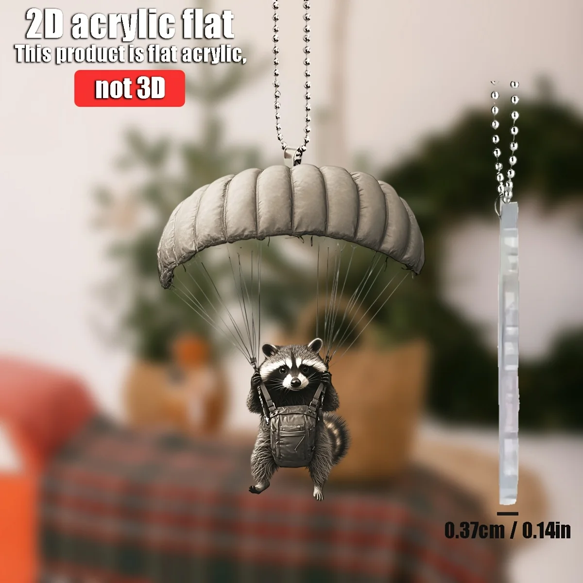 2D Flugzeug-Fallschirm-Känguru-Anhänger für Auto-Dekoration, Lustige Dekoration, Heim-Deko, Rucksack-Zubehör, Schlüsselanhänger – Detail 6