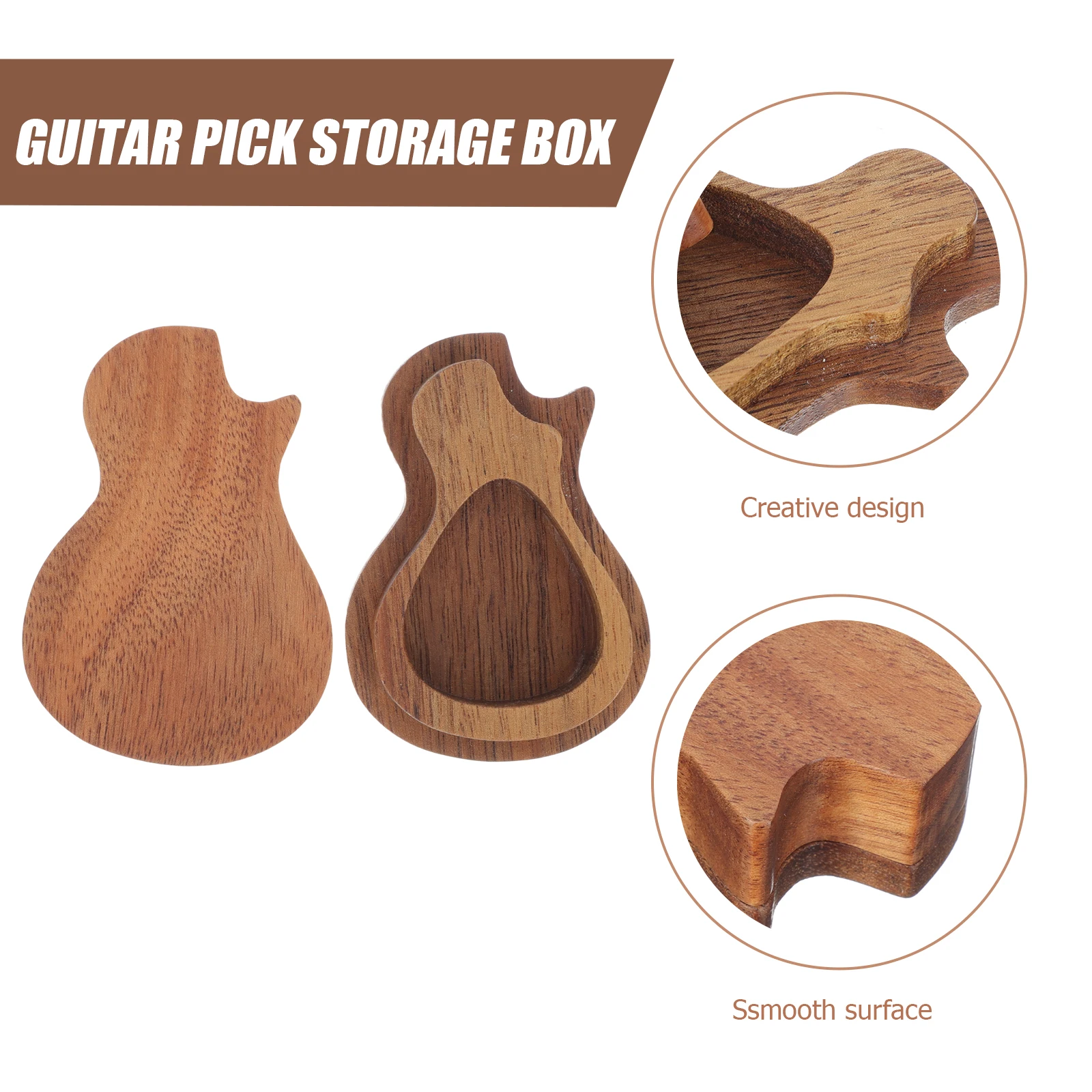 

Pick Storage Box Guitar Accessories Stash Acoustic Holder Picks Container Wooden Holders Organizer