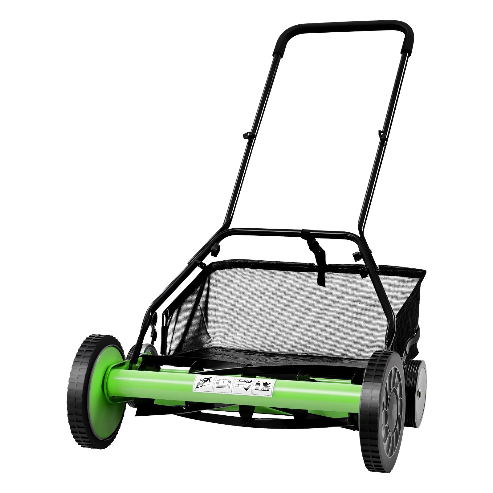 

Push Reel Lawn Mower with Grass Catcher 20 inch Manual Lawn Mower Four Wheel Powerless Lawn Mower Hand Pushed Garden Pruning Tool for Lawn Mowing in Villas, Parks, Gardens