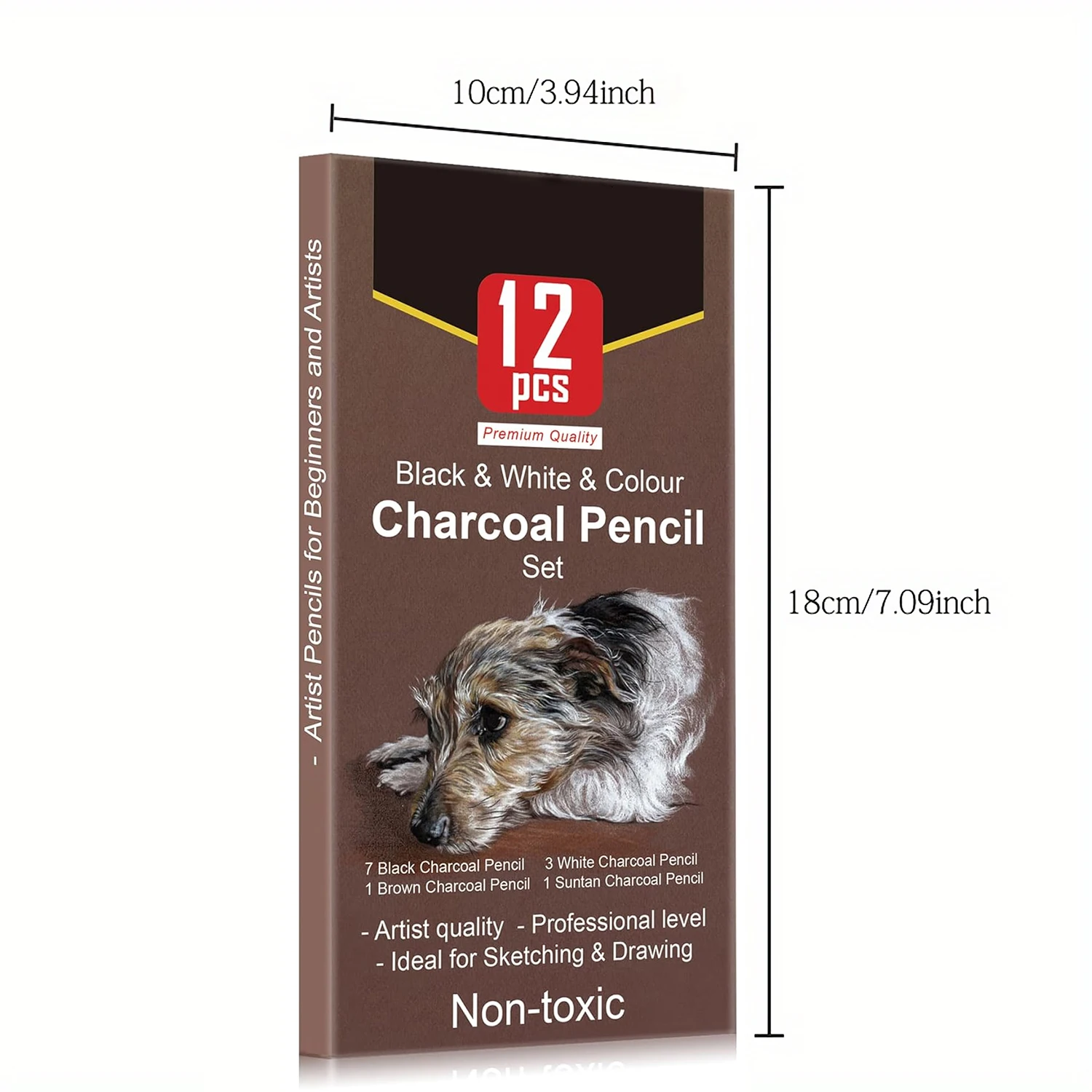 6/12 Carbon Pencil Professional White Charcoal Highlight Pencil White/Black/Colour Carbon Sketch Pencil Art Drawing Tools