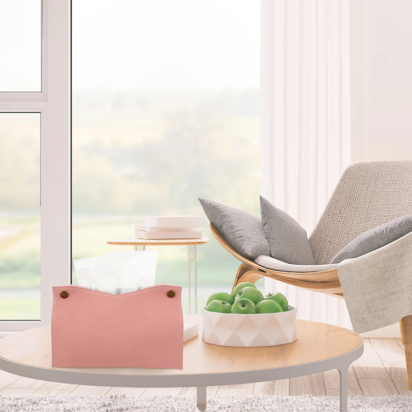 

Tissue Napkin Container Creative Storage Case Yellow Compact Tissue Box Size PU Smooth